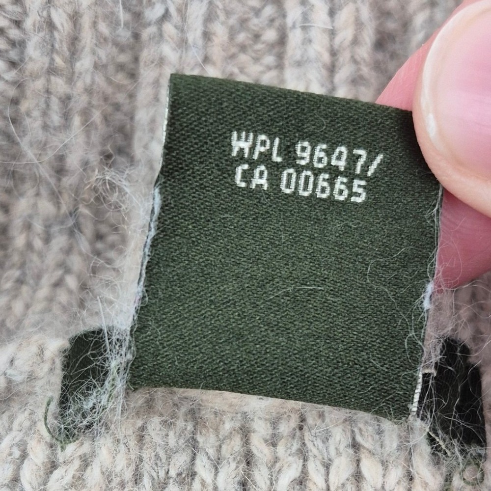 Eddie Bauer Cable Knit Angora Blend Cardigan Sweater Shawl Collar M Beige - Picture 7 of 13